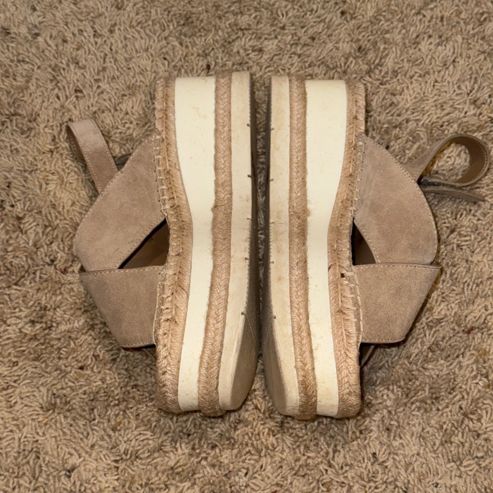 EUC Marc Fisher Gandy Platform Suede Leather Espadrille Sandal Size 9 - Picture 5 of 10